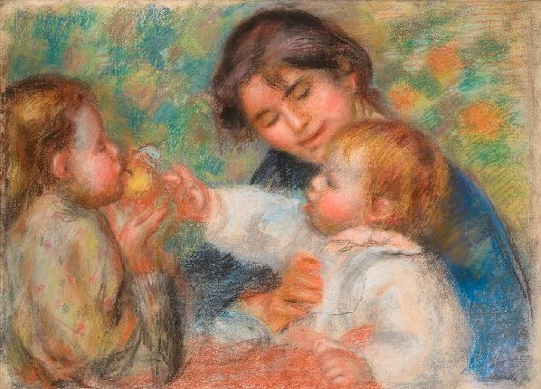 "Gabrielle, Jean Renoir e uma Menina", c. 1895-96, emprestado por Madame Léone Cettolin Dauberville