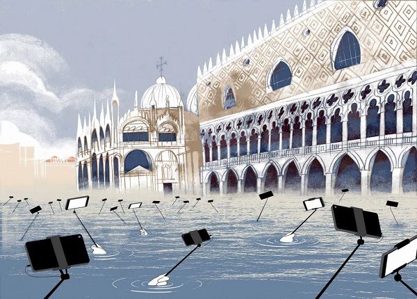 "Cheias em Veneza" de André Carrilho, segundo lugar no "Desenho de humor" DR